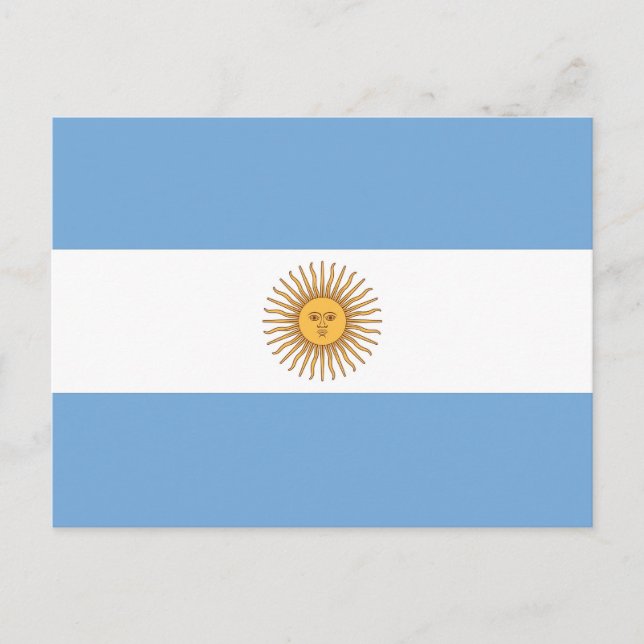 Carte postale avec drapeau de l'Argentine (Devant)