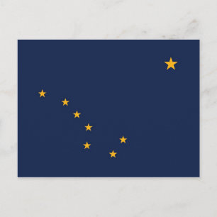 Carte postale avec drapeau de l'Etat de l'Alaska -