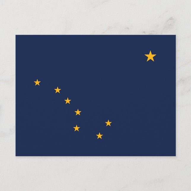 Carte postale avec drapeau de l'Etat de l'Alaska - (Devant)