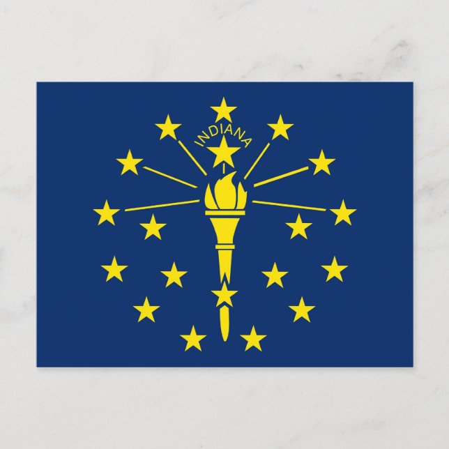 Carte postale avec drapeau de l'état de l'Indiana  (Devant)