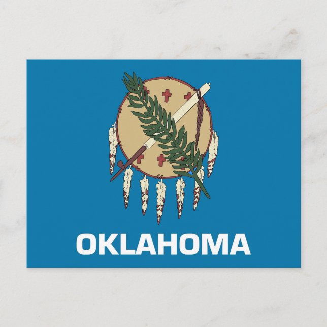 Carte postale avec Drapeau de l'État de l'Oklahoma (Devant)