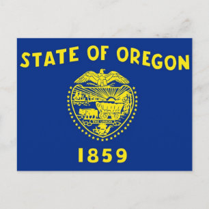 Carte postale avec Drapeau de l'Etat de l'Oregon -