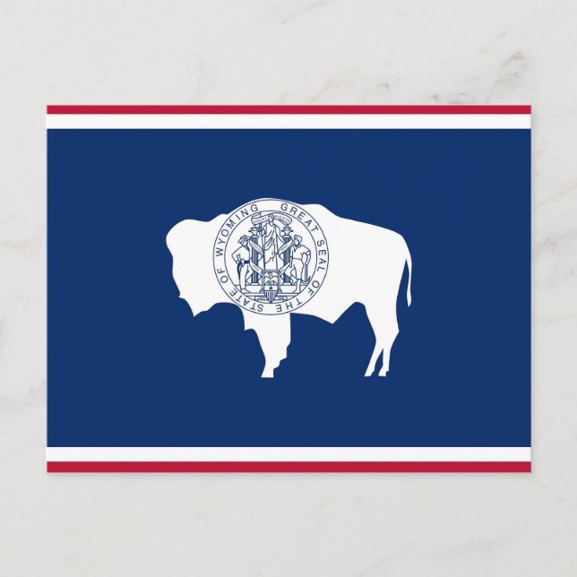 Carte postale avec Drapeau de l'Etat du Wyoming -  (Devant)
