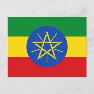 Carte postale avec Drapeau de l'Éthiopie
