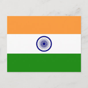 Carte postale avec drapeau de l'Inde