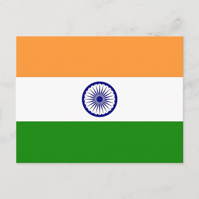 Carte postale avec drapeau de l'Inde (Devant)
