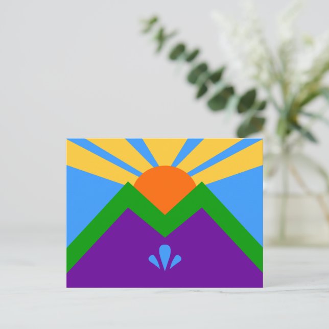 Carte postale avec drapeau de Manitou Springs (Debout devant)