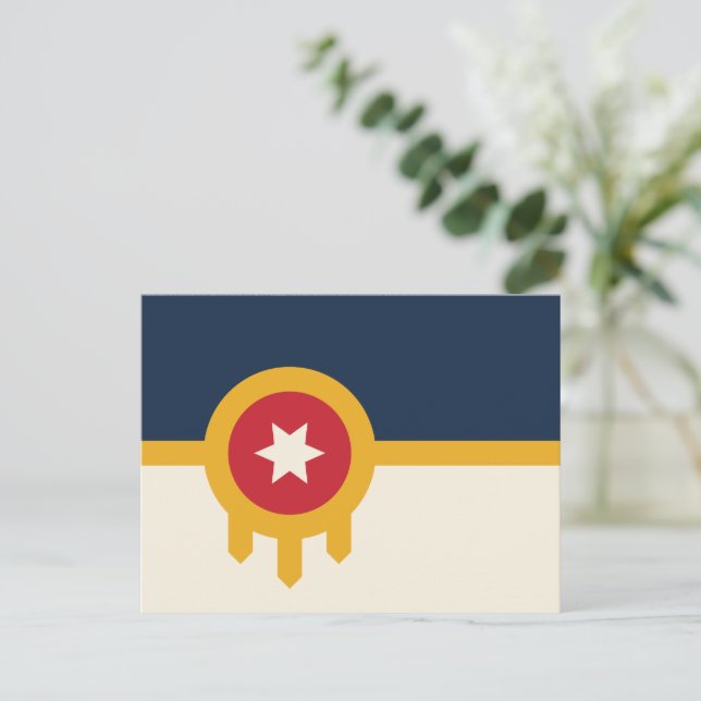 Carte postale avec drapeau de Tulsa, Oklahoma (Debout devant)