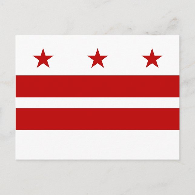 Carte postale avec Drapeau de Washington DC - État (Devant)