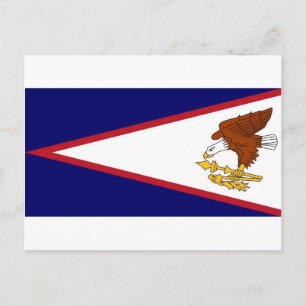 Carte postale avec Drapeau des Samoa américaines- 
