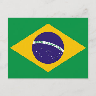 Carte postale avec drapeau du Brésil