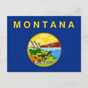 Carte postale avec Drapeau du Montana State - USA