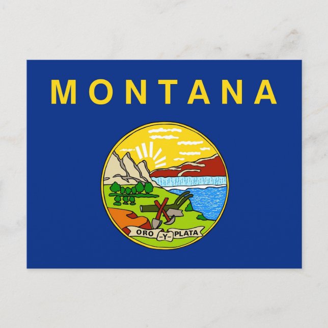 Carte postale avec Drapeau du Montana State - USA (Devant)
