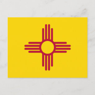 Carte postale avec Drapeau du Nouveau-Mexique Etat