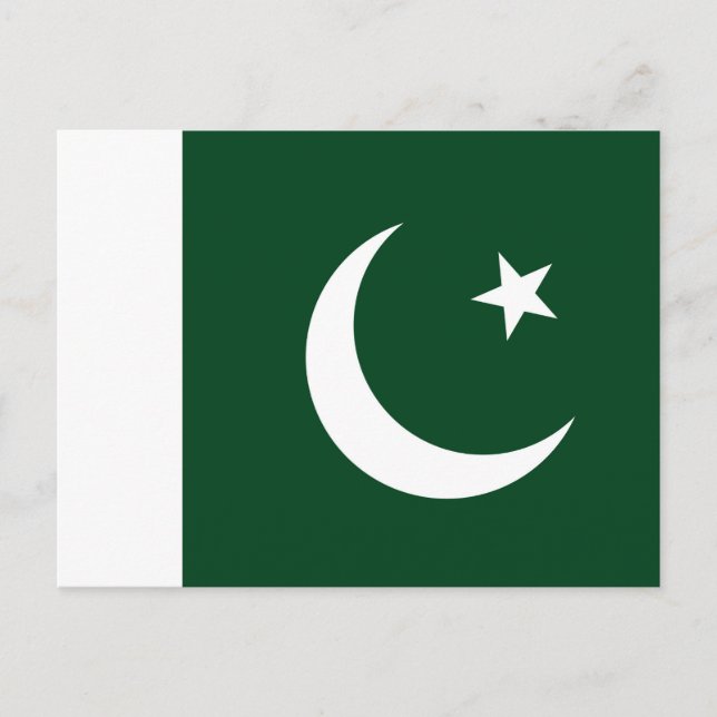 Carte postale avec drapeau du Pakistan (Devant)