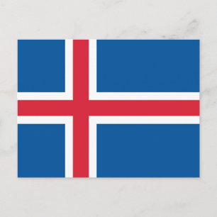 Carte postale avec drapeau islandais