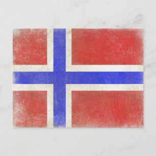 Carte postale avec drapeau norvégien désarmé