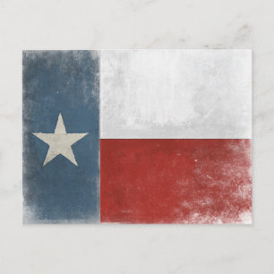 Carte postale avec drapeau Texas Vintage