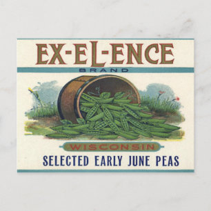Carte postale avec Étiquette Vintage Crate Imprime