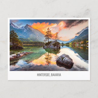 Carte postale avec Hintersee Lake, Bavière, Allema
