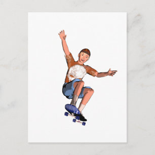 carte postale avec illustration de patinage