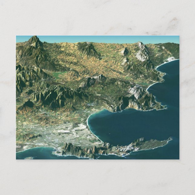 Carte Postale Avec Image Satellite Sur Le Cap (Devant)