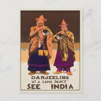 Carte Postale Avec Impression Poster Vintage Inde