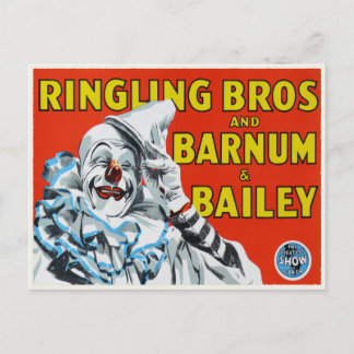 Carte postale avec imprimé clown cirque Vintage
