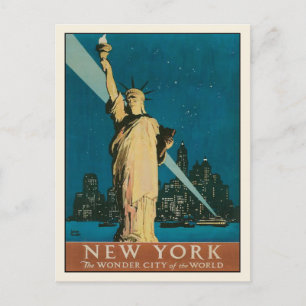 Carte postale avec imprimé d'affiche Vintage New Y