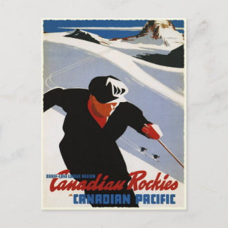 Carte postale avec imprimé de ski des Rocheuses ca