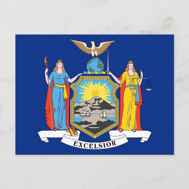 Carte postale avec le drapeau de l'État de New Yor (Devant)