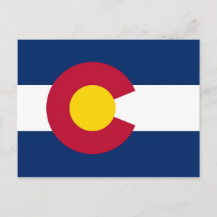 Carte postale avec le drapeau de l'État du Colorad