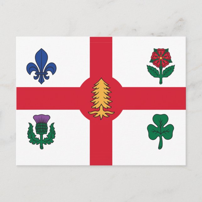Carte postale avec le drapeau de Montréal, Canada (Devant)