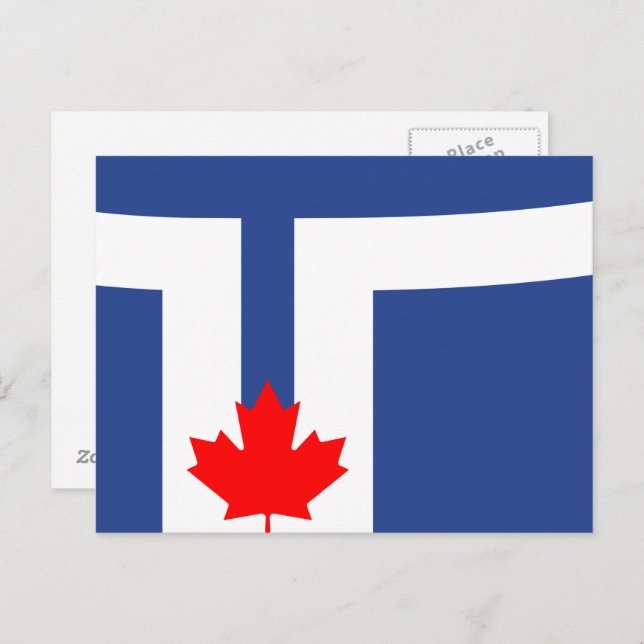 Carte postale avec le drapeau de Toronto, Canada (Devant / Derrière)