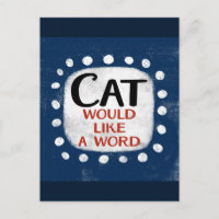 Carte postale avec le message « Le chat voudrait d