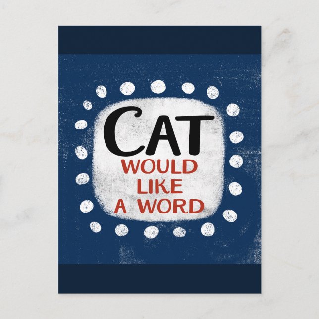 Carte postale avec le message « Le chat voudrait d (Devant)