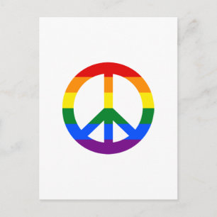 Carte postale avec le signe de la paix LGBT
