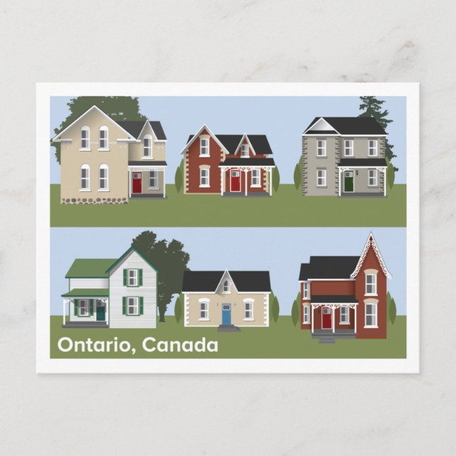 Carte postale avec les maisons victoriennes de l'O (Devant)