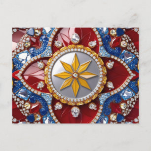 Carte postale avec motif aux couleurs colombiennes