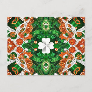 Carte postale avec motif de couleurs d'Irlande