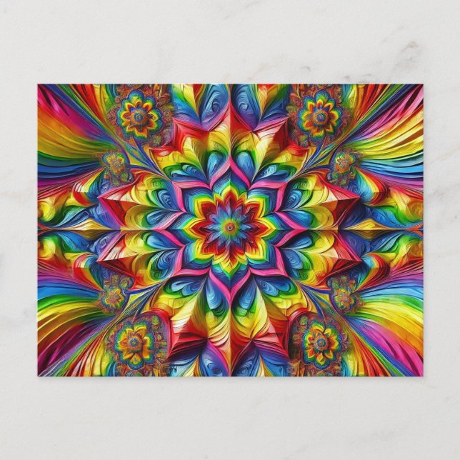 Carte postale avec motif de couleurs LGBTQ (Devant)