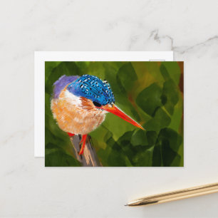 Carte postale avec oiseau glacé à la main