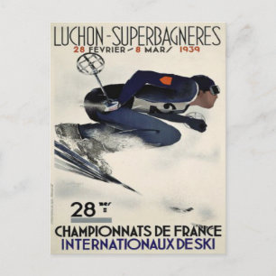 Carte postale avec Poster de ski Cool de France