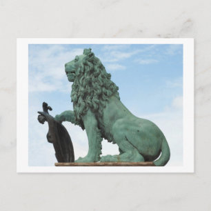 Carte postale avec Statue Lion