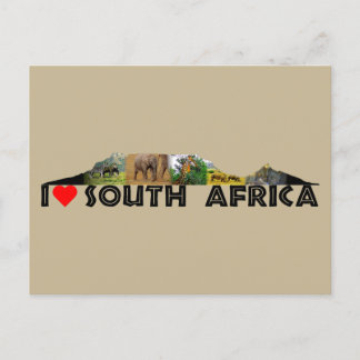 Carte postale avec un collage de faune de Table Mo