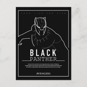 Carte Postale Avengers   Black Panther Caractère Line Art