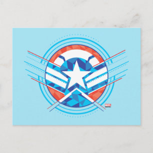Carte Postale Avengers Bouclier géométrique à lignes de Captai