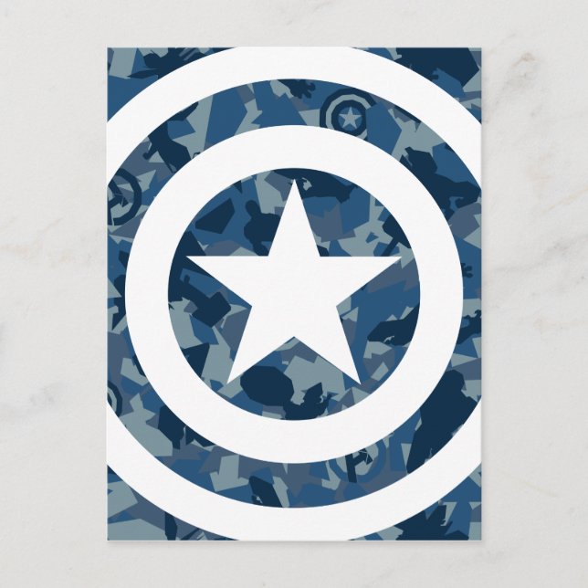 Carte Postale Avengers | Captain America Motif camouflage bleu (Devant)