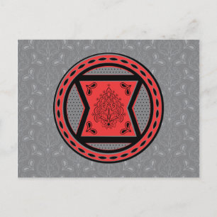 Carte Postale Avengers   Logo de veuve noir et blanc Paisley