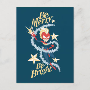 Carte Postale Avengers Saisonniers Captain Marvel "Soyez Joyeu